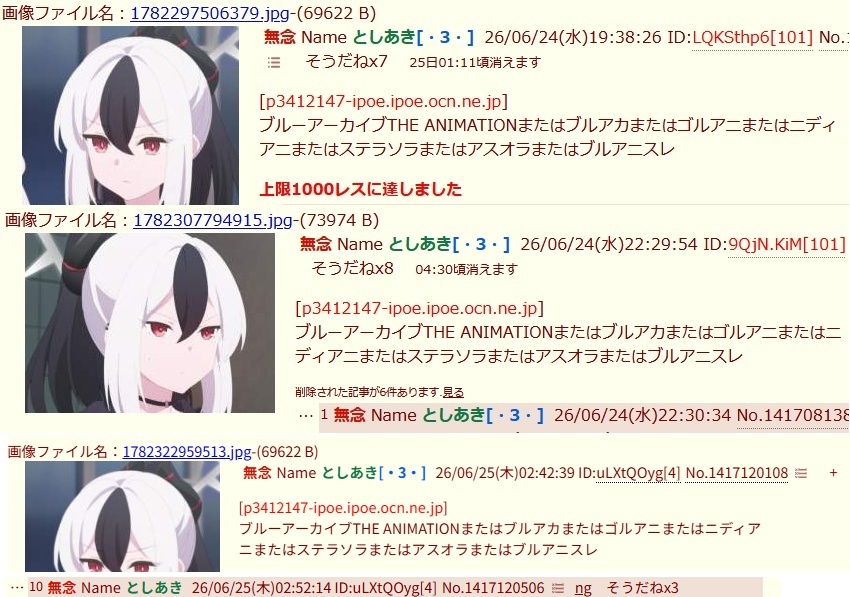少人数による3桁レス連投が状態化している
